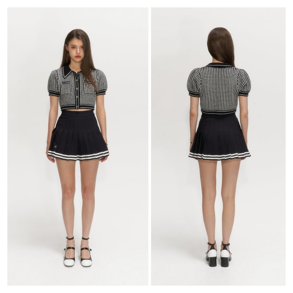 SMFK Campus Black And White Checkered Polo Size M